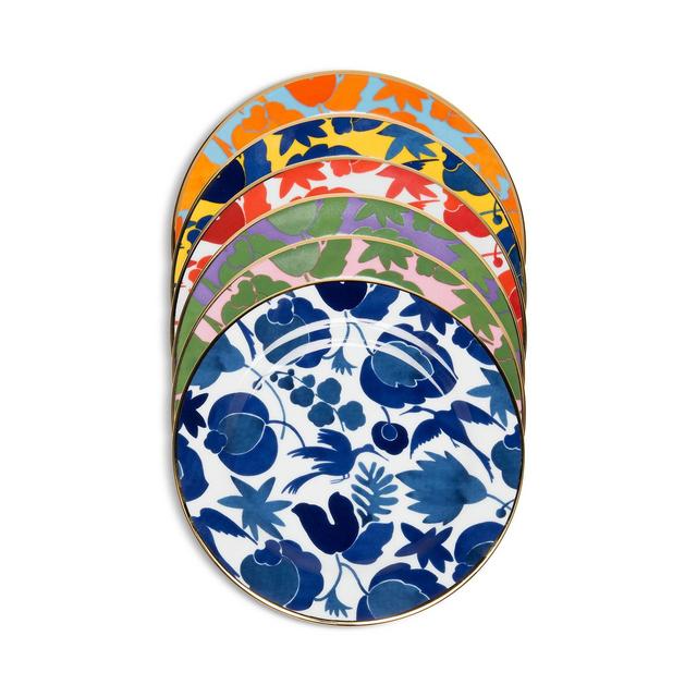 La DoubleJ Wildbird Dessert Plates, Mixed Set of 6