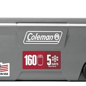 Coleman Classic Series Insulated Portable Rolling Cooler with Wheels, Leak-Resistant Outdoor Hard Cooler Keeps Ice up to 5 Days, 100-Quart