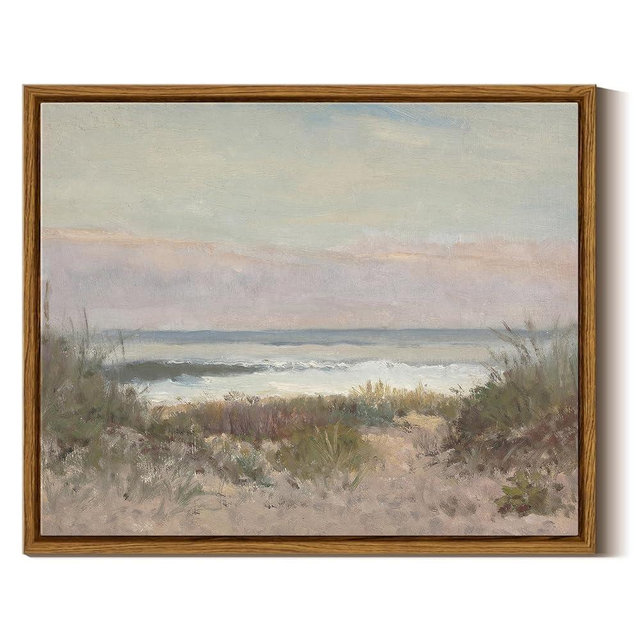 InSimSea Framed Canvas Wall Art Home Decor, Classical Coastal Scenery Bathroom Pictures Wall Decorations, Farmhouse Kitchen Office Bathroom Art Wall Decor 9x11in