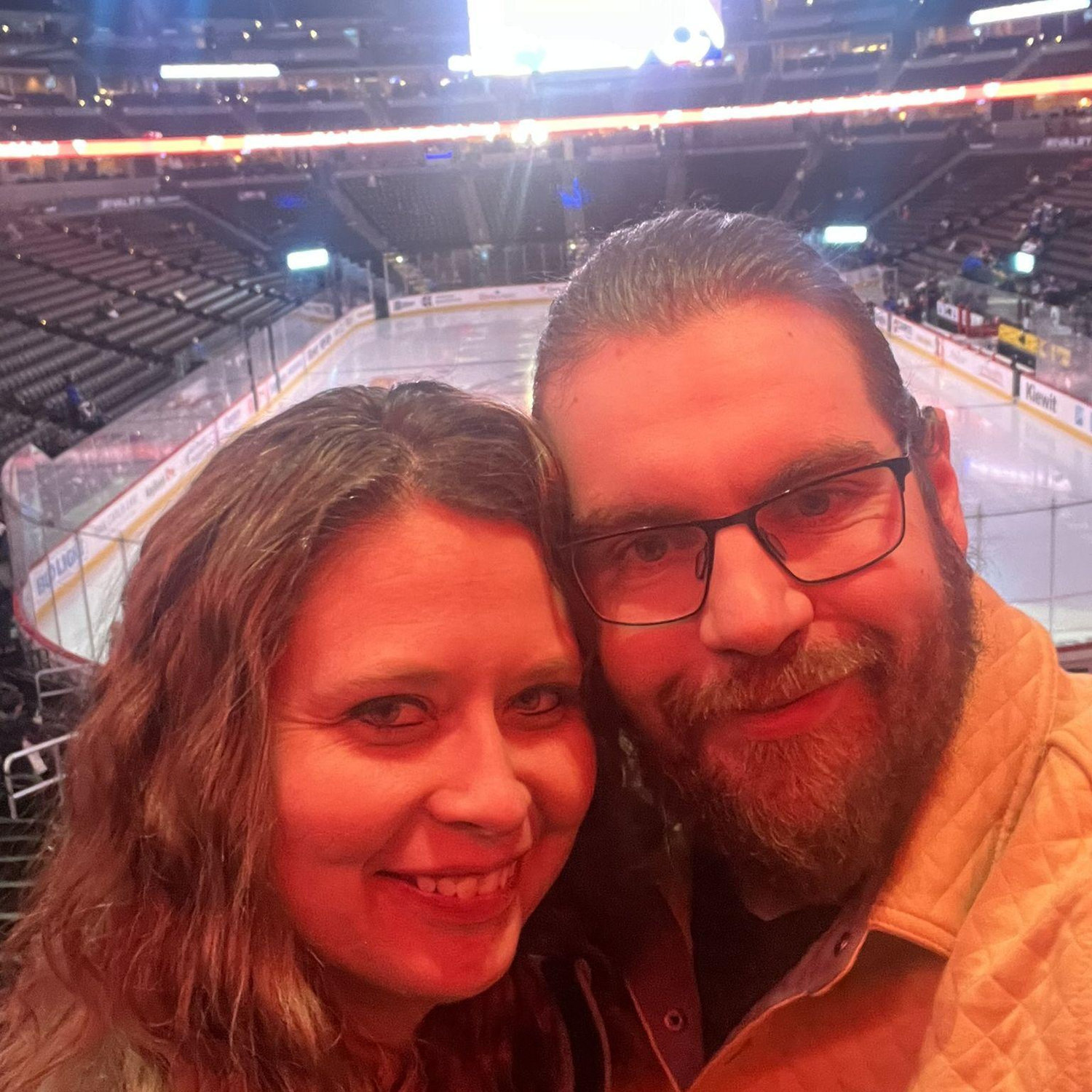 Kris & Adam at an Avalanche game for Adam's birthday.