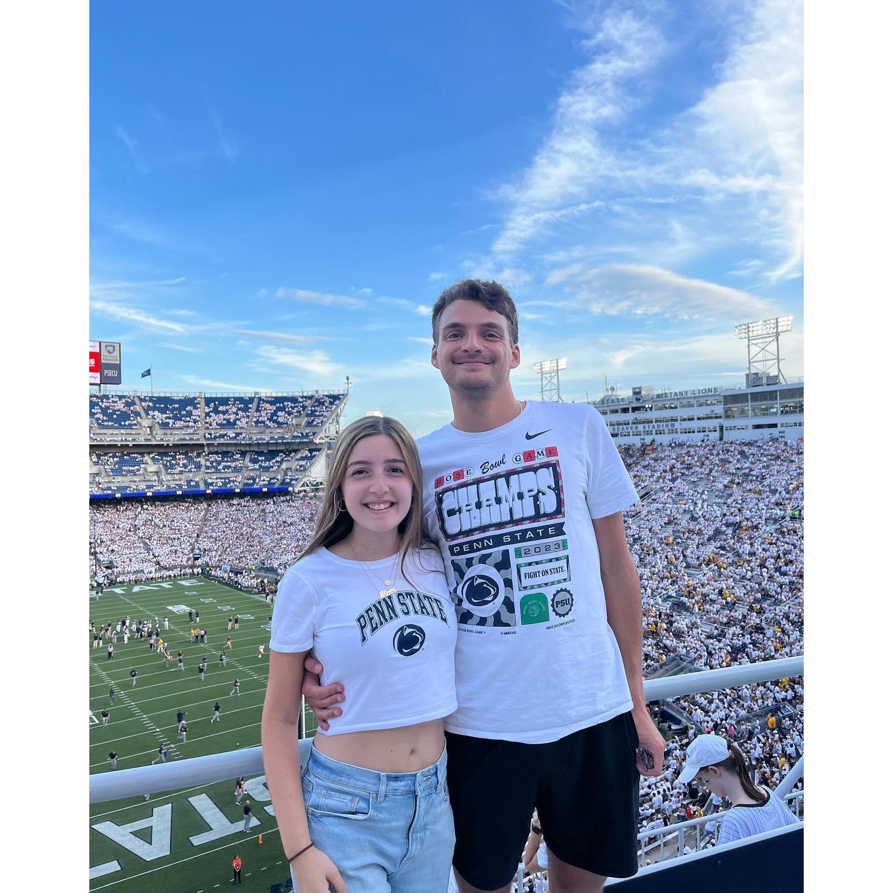 In our happy place at a Penn State football game! We are!