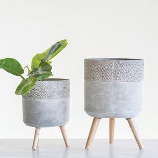 2-Piece Cement Planter Set