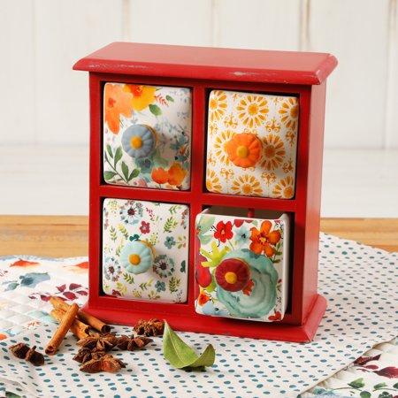 The Pioneer Woman Flea Market 4-Drawer Distress Spice Box