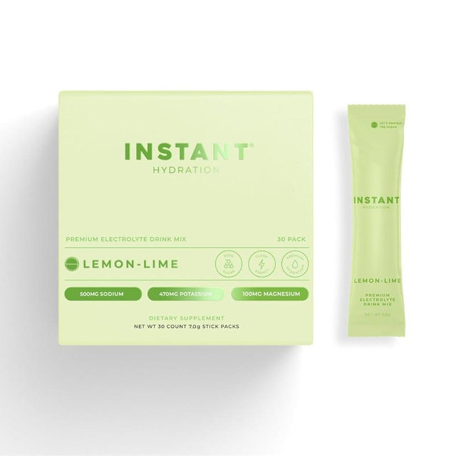 Instant Hydration Electrolytes Powder Packets - Lemon Lime Drink Mix - Zero Sugar - Keto, Vegan, Gluten-Free, Non-GMO - Boost Recovery, Brain Health, Muscle & Tissue Support- 30 Sticks