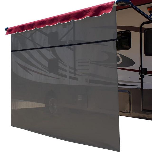 ShadePro - Vista Shade - RV Awning Shade Screen - Zipper Sun Screen Installs in Seconds - Solar Mesh Blocks 87% of Sunlight - The Original Camper Sunscreen Shade for Awnings - 10' x 7' - Grey