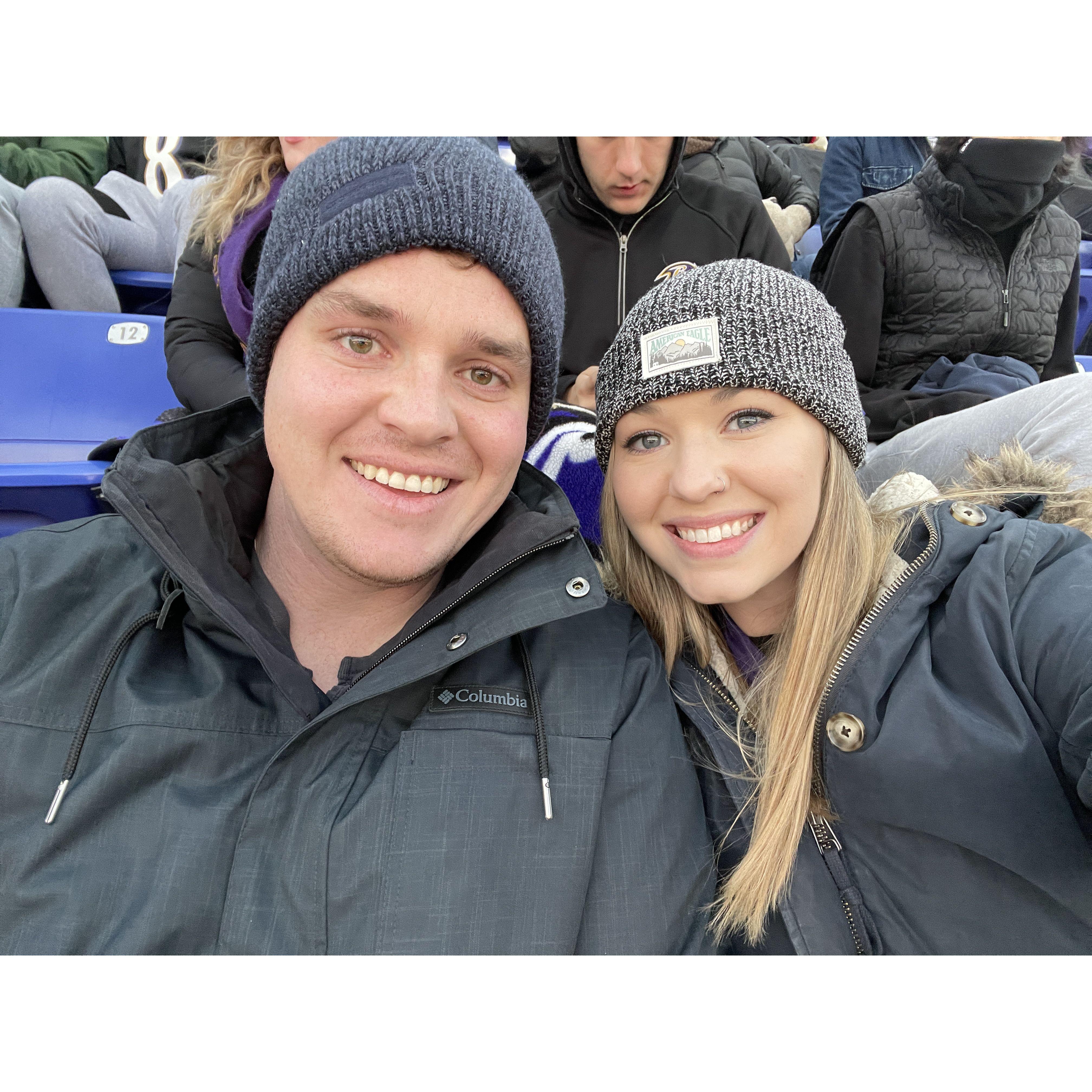 At our first Ravens game together