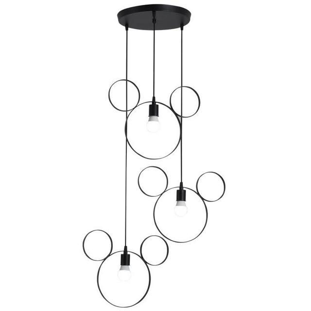 VYORO Cartoon Mouse Pendant Light Creative Iron Chandelies Modern Cute Fun Children's Bedroom Ceiling Lamp Shade Iron Hanging Lights for Kitchen Island Bedroom Dining Room Cafe (3 Heads)
