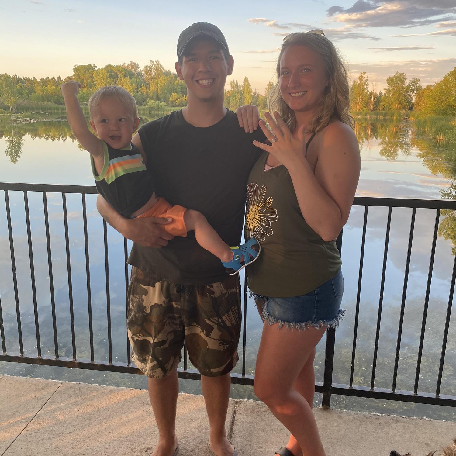 He popped the question at the annual Swift camping trip for the 4th of July. Sammy Dean was so excited!