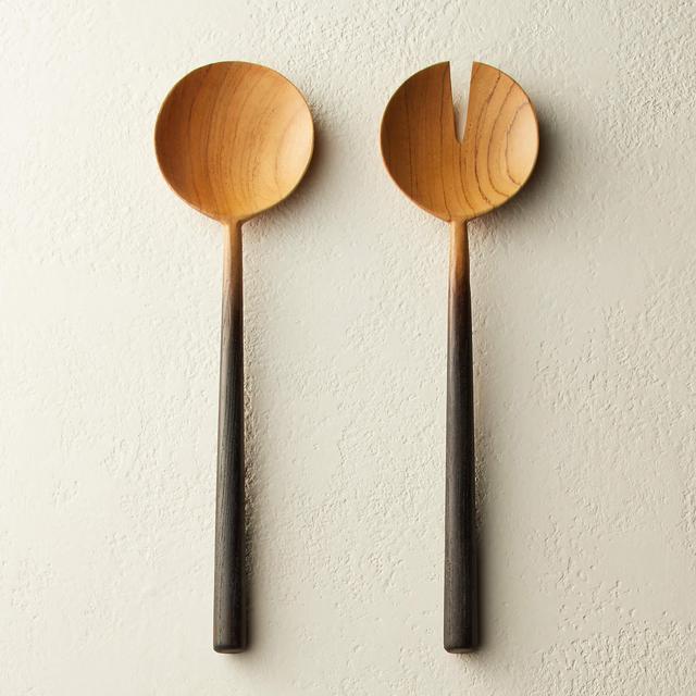 Fume Teak Salad Servers Set of 2