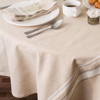 French Stripe Round Tablecloth