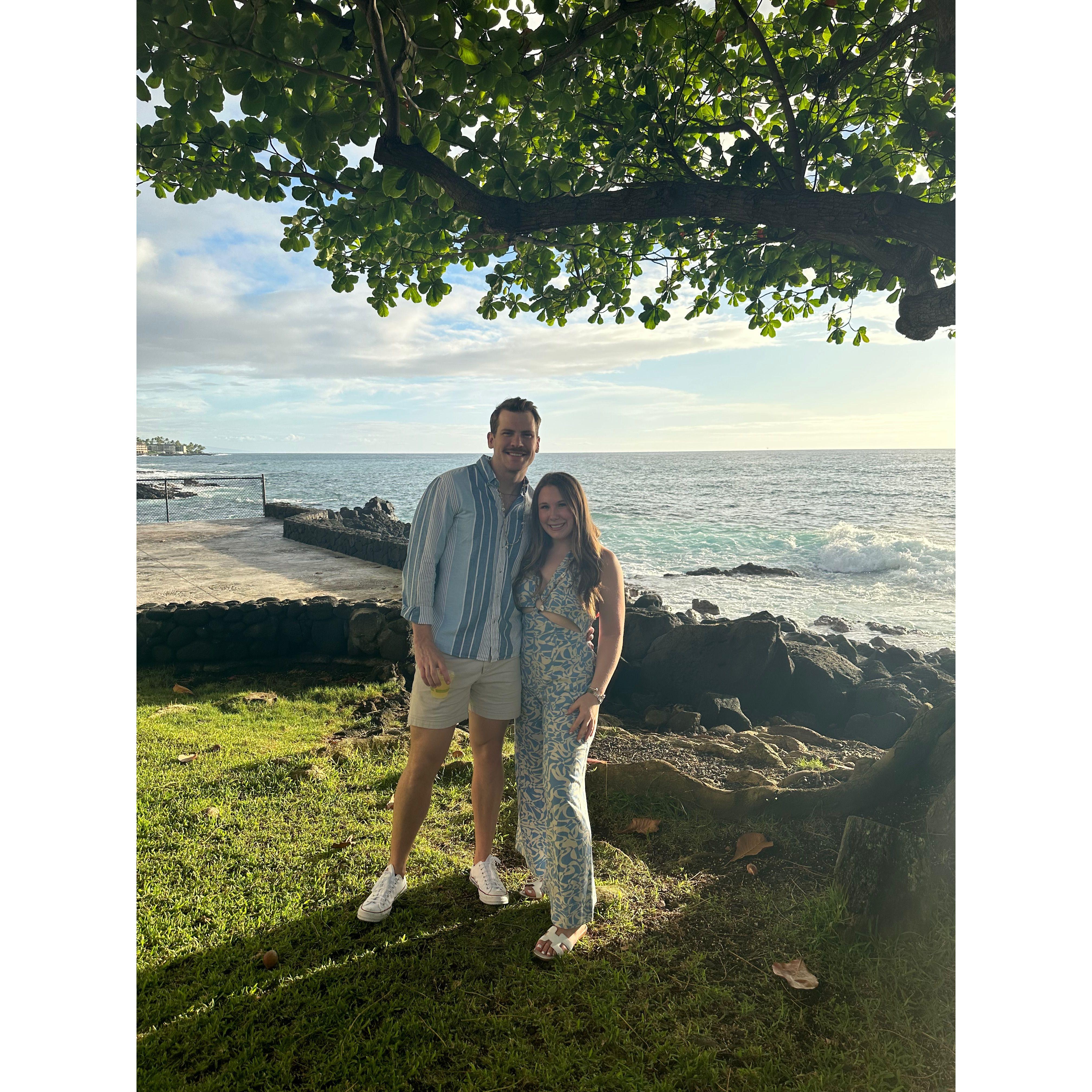 Us at a luau in Kona, Hawaii.