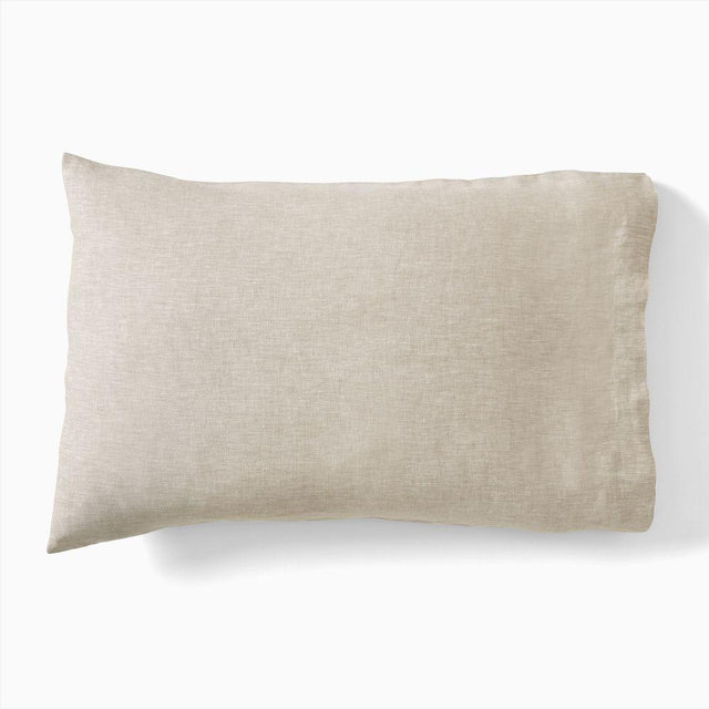 European Flax Linen Pillowcase Set, Standard, Dark Flax