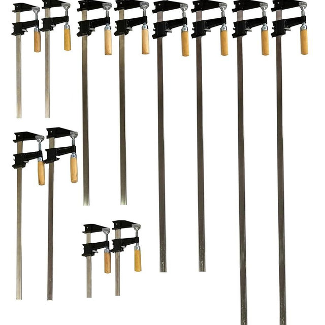 EDM Pack of 10 Heavy Duty Woodworking Bar Clamps, 2 ea 12"-36" Quick Release Type, 2.5 in. Throat Depth