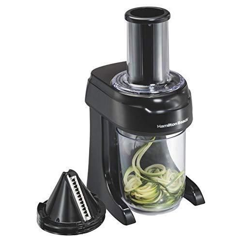 Hamilton Beach 3-in-1 Electric Vegetable Spiralizer & Slicer With 3 Cutting Cones for Veggie Spaghetti, Linguine, and Ribbons, 6-Cups, Black (70930)