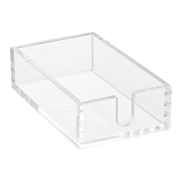 VEVOR Acrylic Napkin Holder, 9.1 x 5.5 x 2.6 inch, Clear Bathroom Guest Towel Storage Tray with U-Shaped Opening, Disposable Paper Towel Holder,Clear