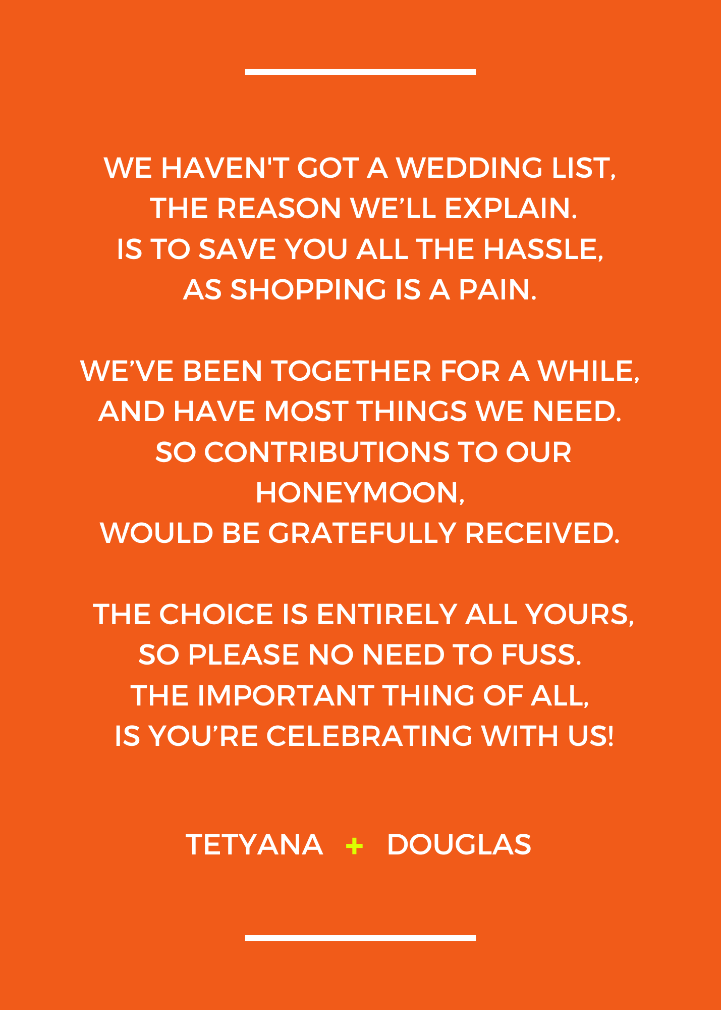 The Wedding Website of Tetyana Orlova and Douglas Young
