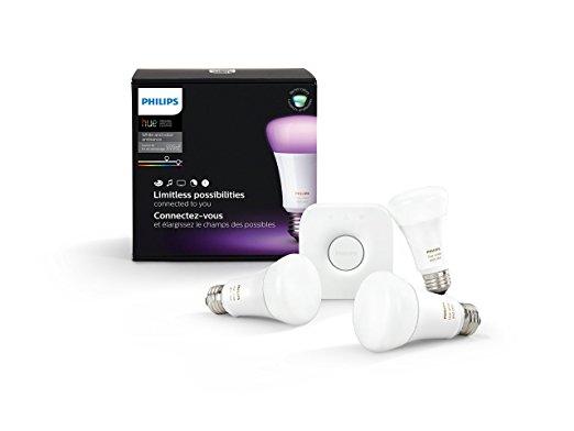 Philips Hue White and Color Ambiance A19 Starter Kit, 3rd Generation