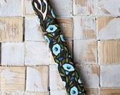 Blue Flowers Mezuzah, Wooden Mezuzah case,...