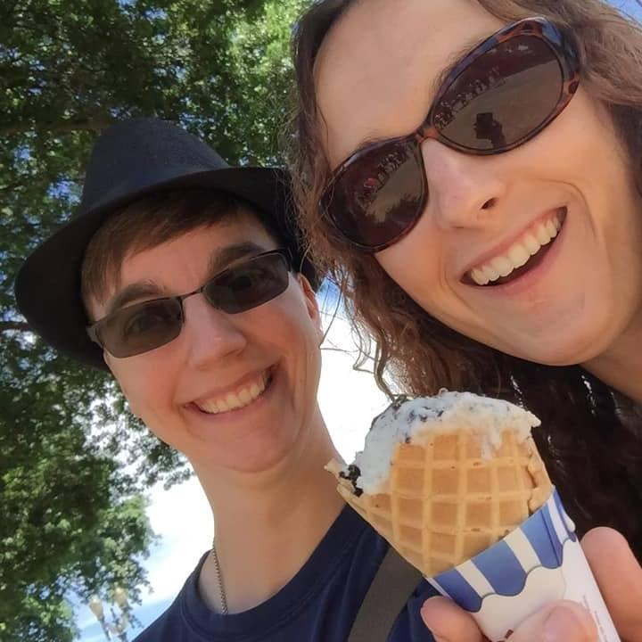 Our first overnight trip together. 
Portland, Oregon Pride!