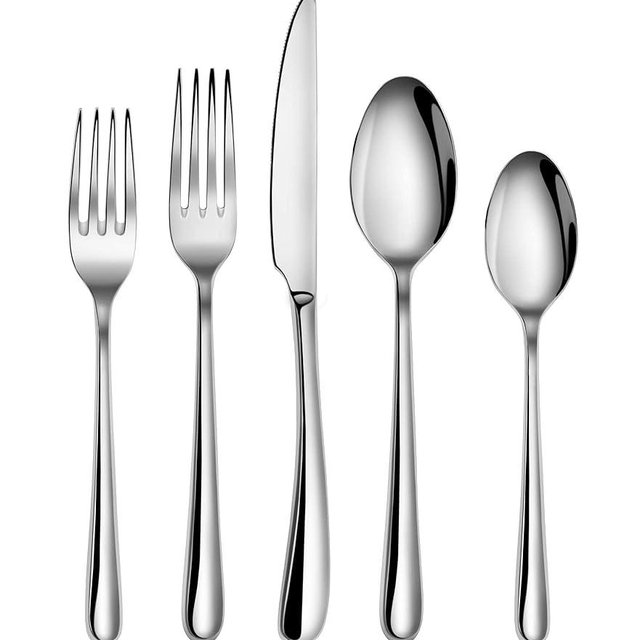 Cangshan 1027013 Rain II Series 20-Piece Stainless Steel 18/10 Forged Flatware Set