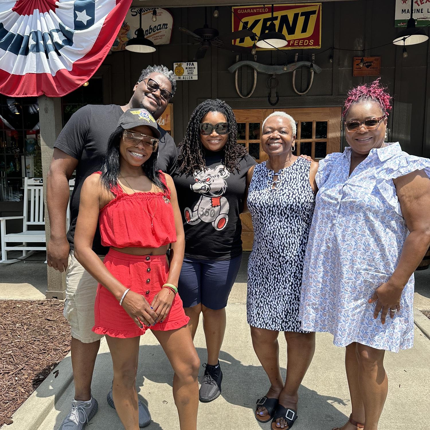 Our moms meeting at breakfast.