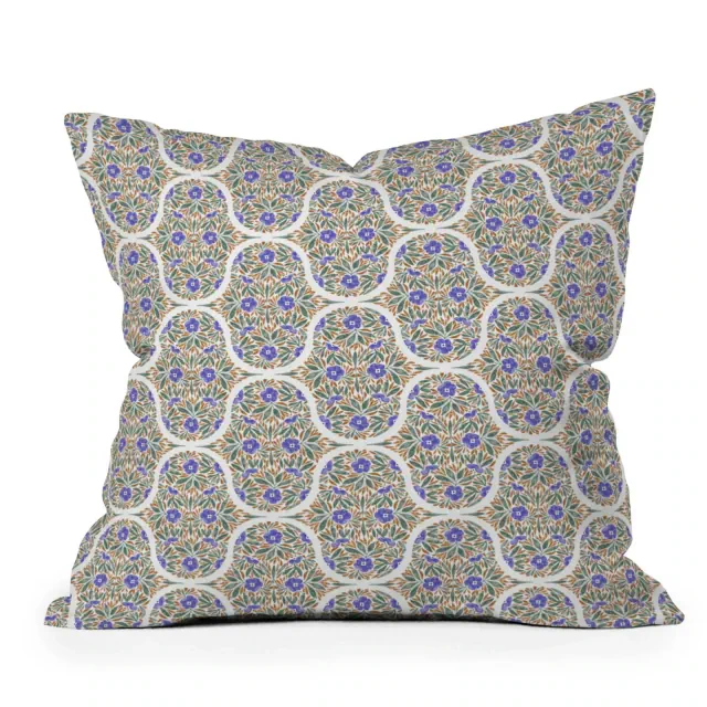 18"x18" Deny Designs Marta Barragan Camarasa Floral Whimsy Art Decor Square Outdoor Throw Pillow Brown