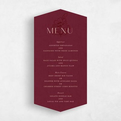 Red Diamond Wedding Menu - Oriabel