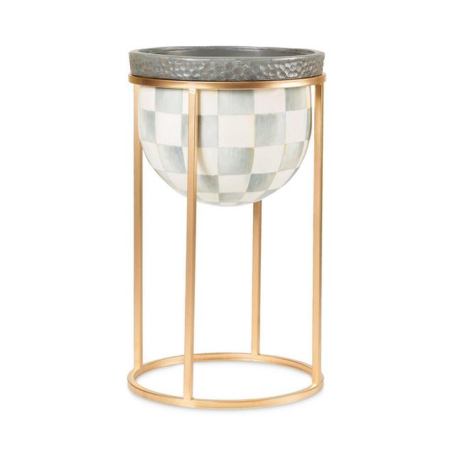 Mackenzie-Childs Sterling Check Plant Stand, Short