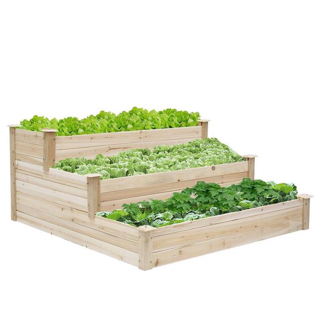 Mcnichols 4 ft x 4 ft Wood Raised Garden Bed