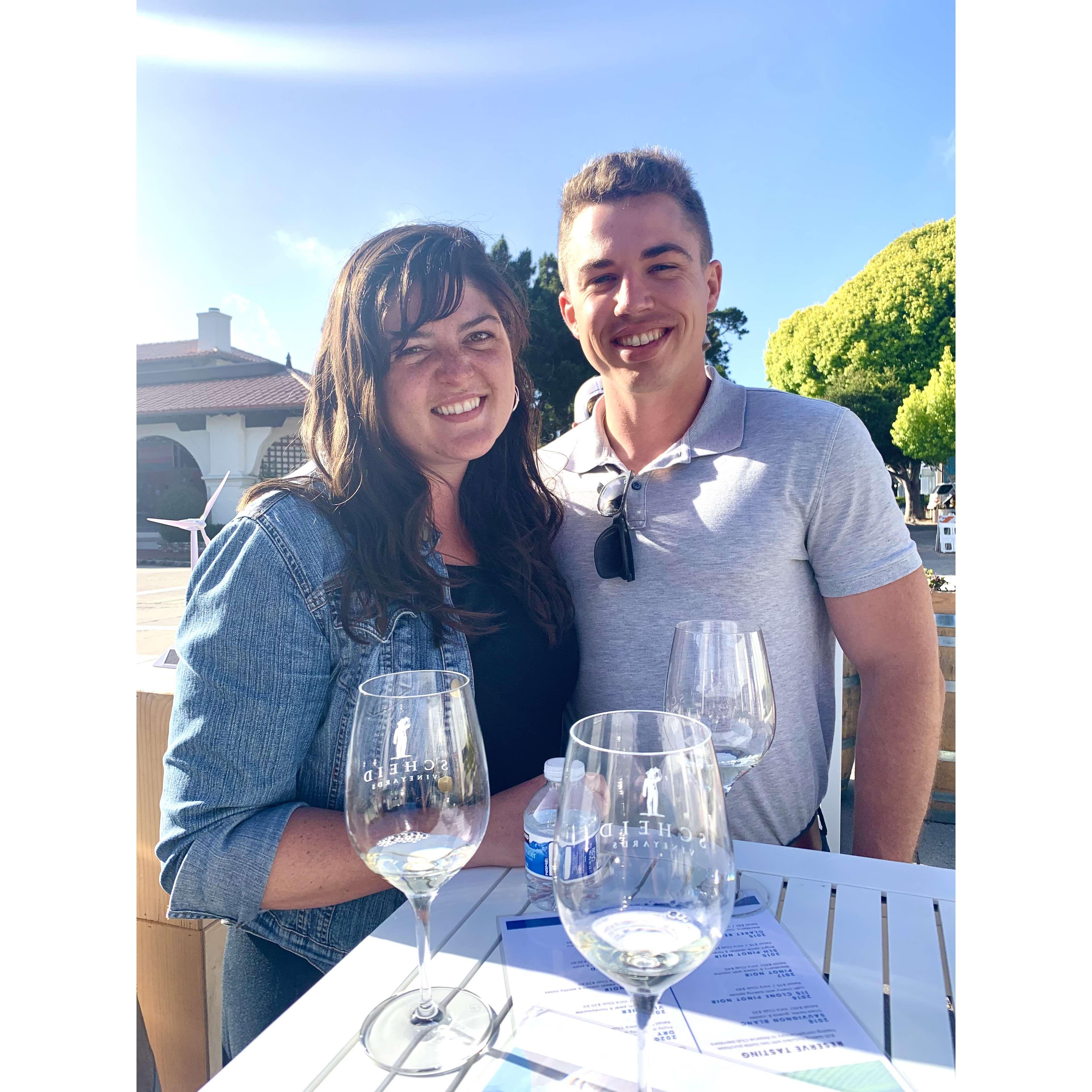 Our first photo together was at Scheid, one of Claire's (and now Jake's) favorite wine tasting rooms in Carmel-by-the-Sea