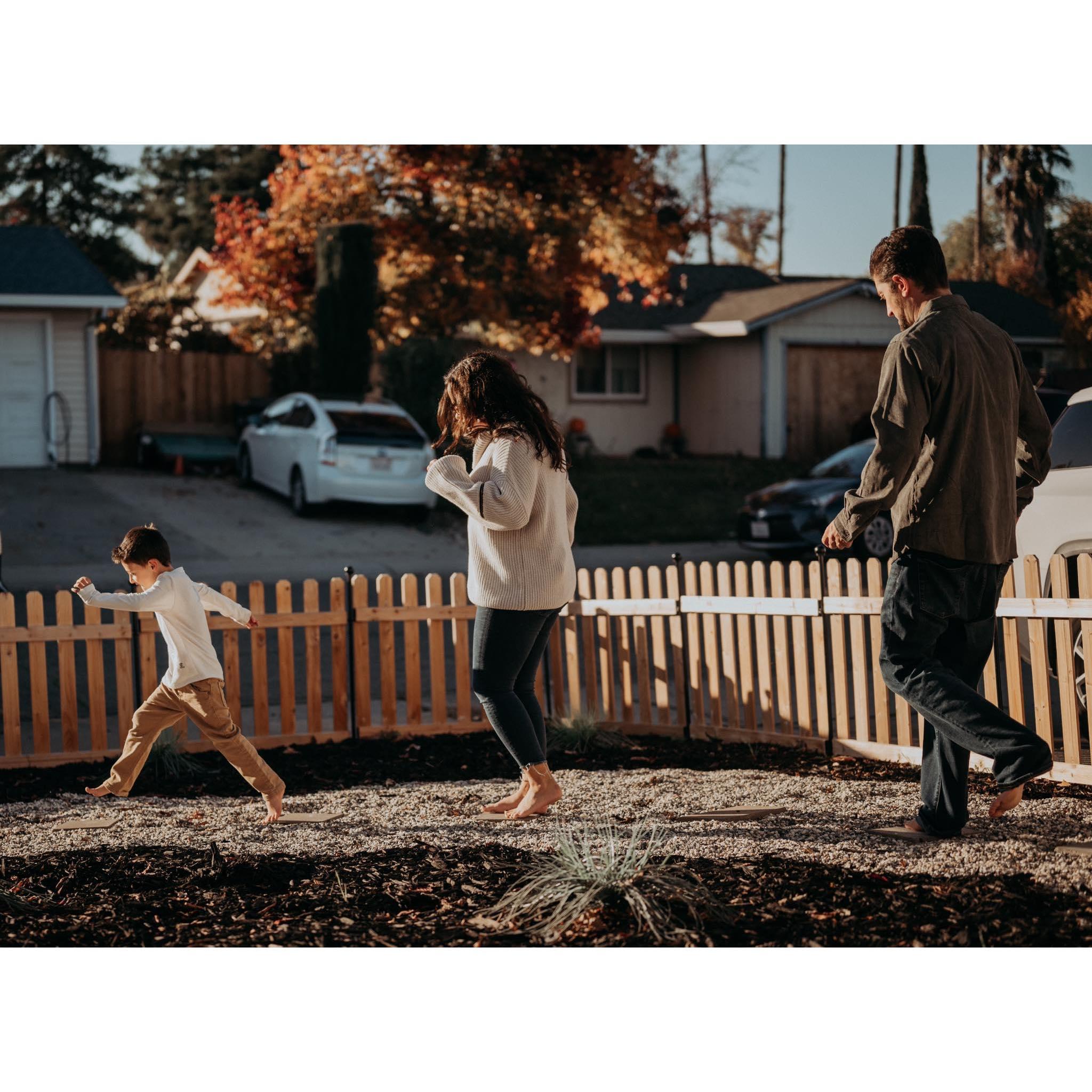 We worked hard on creating a beautiful front yard so when we did our yearly photos, Ana made sure to get some in the beautiful space we created!