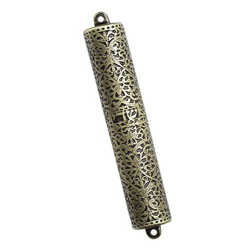 Mezuzah Case - Oxidized Brass - IMJ Judaica Web Store