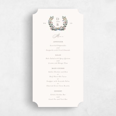Beige Ticket Wedding Menu - Eglamore