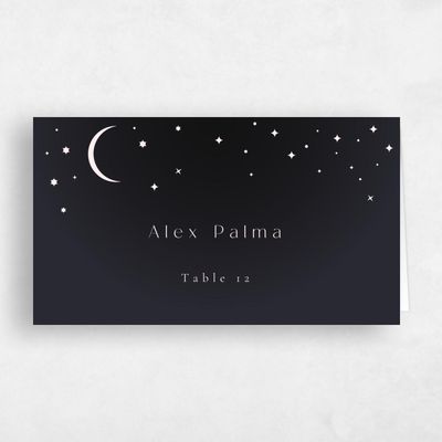 Black Modern Wedding Place Card - Cosima