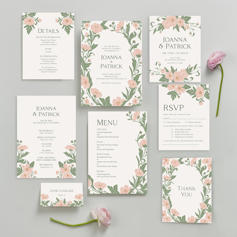 Zola Wedding Invitations - Glenarden Frame