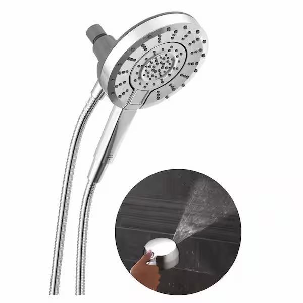 Delta In2ition ProClean 5-Spray Wall Mount Dual Fixed and Handheld Shower Head in Chrome 75546
