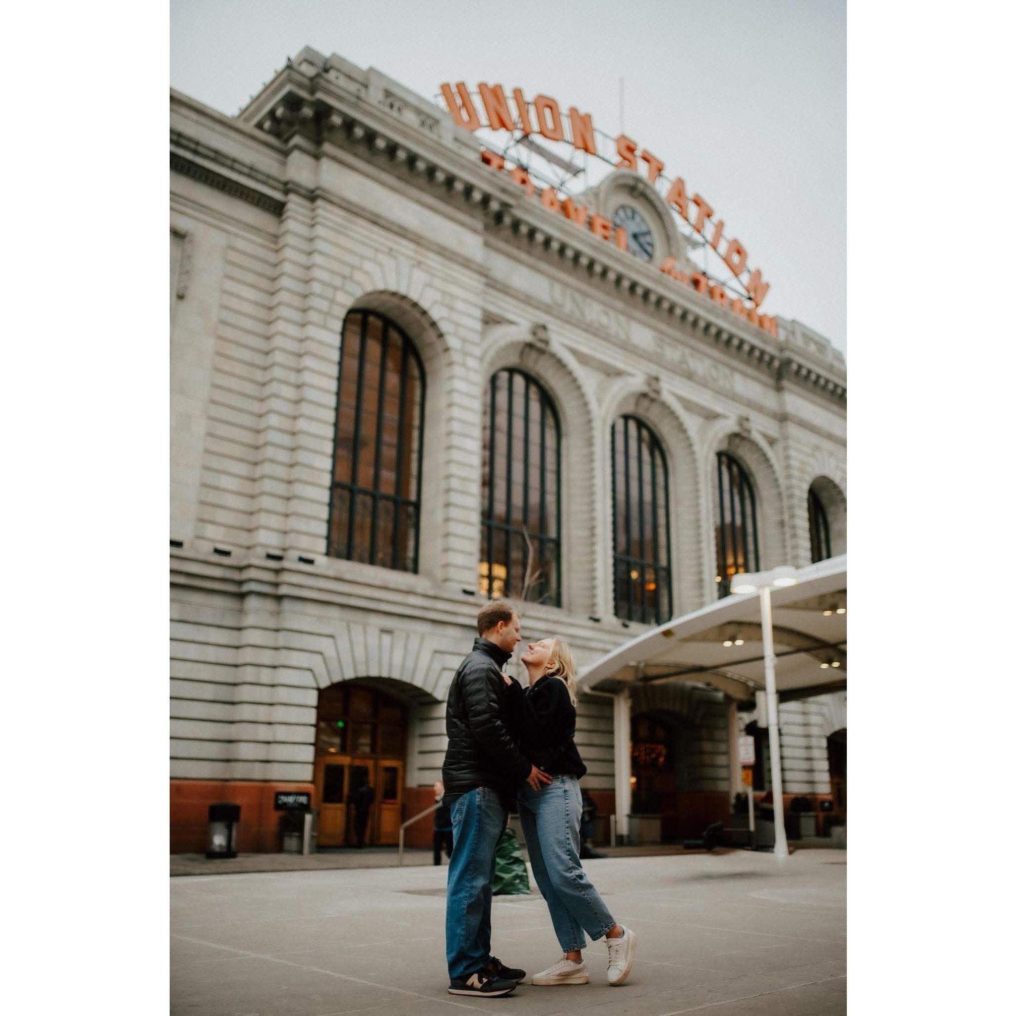 Engagement photos in Downtown Denver.
