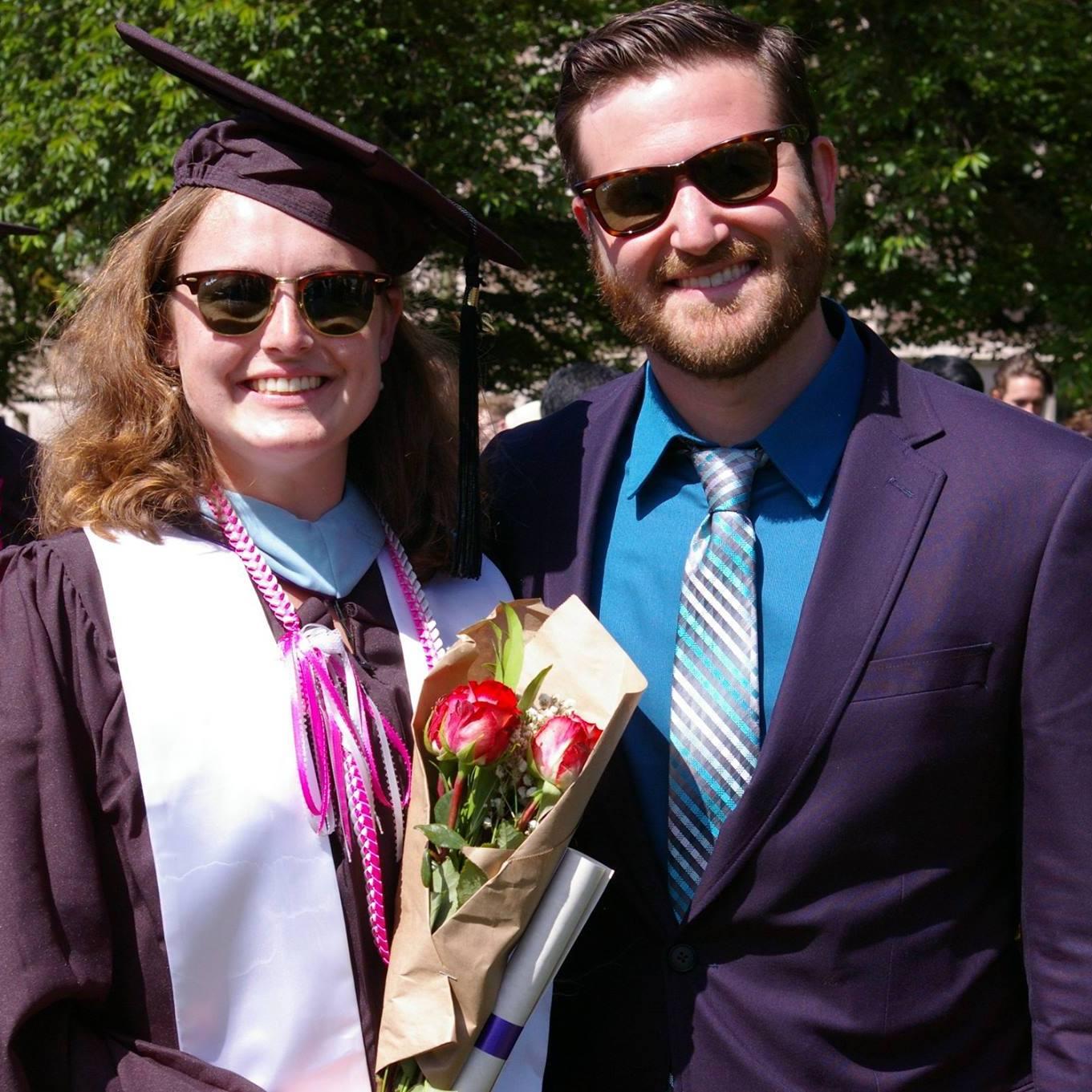 On Katie's Master's graduation day. 