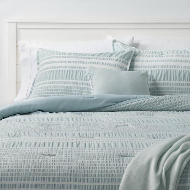 King 5pc Chatham Stripe Comforter Set Blue - Threshold™