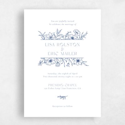 White Wedding Invitation - Wiosna Portrait
