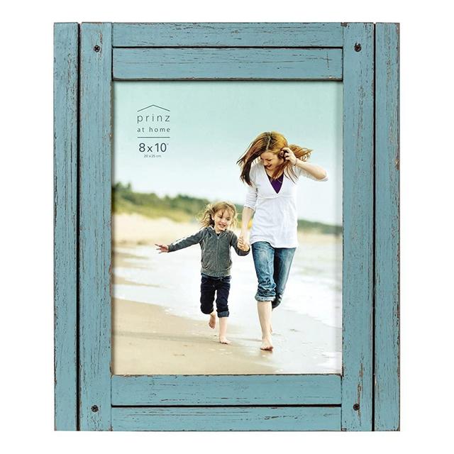 PRINZ Homestead 8-Inch by 10-Inch Rustic Frame in Distressed Finish, Blue