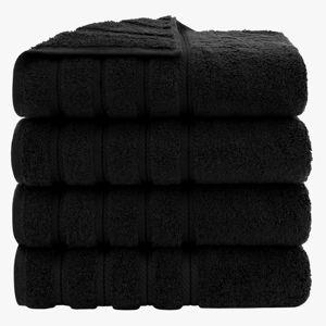 Edison 100% Turkish Cotton Quick-Drying Bath Towels (Set of 4) (Set of 4) - Black