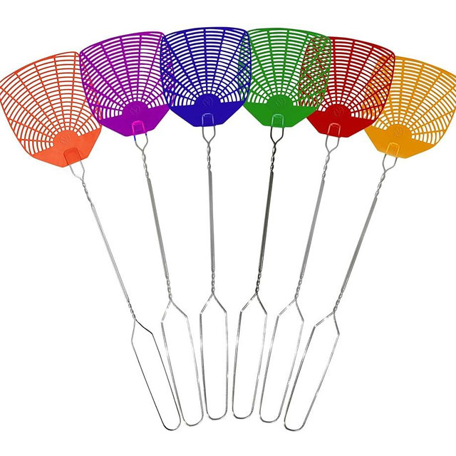 Supreme Bug & Fly Swatter 6-Pack – Braided Metal Handle 6 Pack Fly Swatters, Multi Pack Colors, – for Indoor/Outdoor – Flyswatter