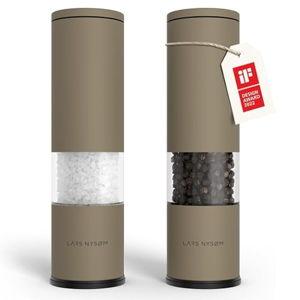LARS NYSØM Salt & Pepper Grinder Set - Manual (Taupe Brown)