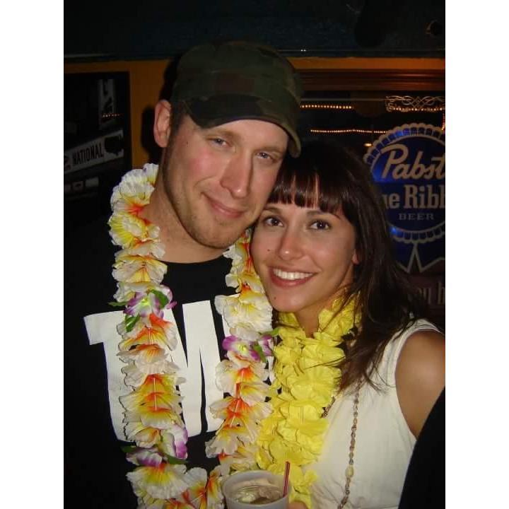 One of our first photos together. We had been dating for a few months. 
January 2010