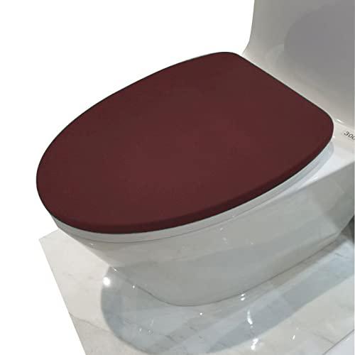 Madeals Flannel Toilet Lid Cover Soft and Absorbent, Comfortable Bathroom Toilet Lid Cover Seat Fits Most Size Toilet Lids for Coffee