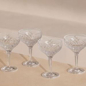 Barwell Crystal Champagne Coupe, Set of 8