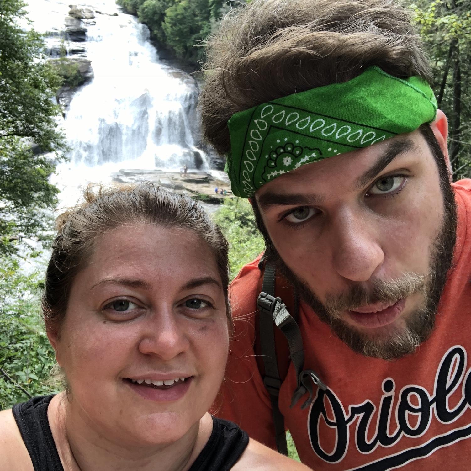 Hiking at Bridal Falls near Asheville, NC