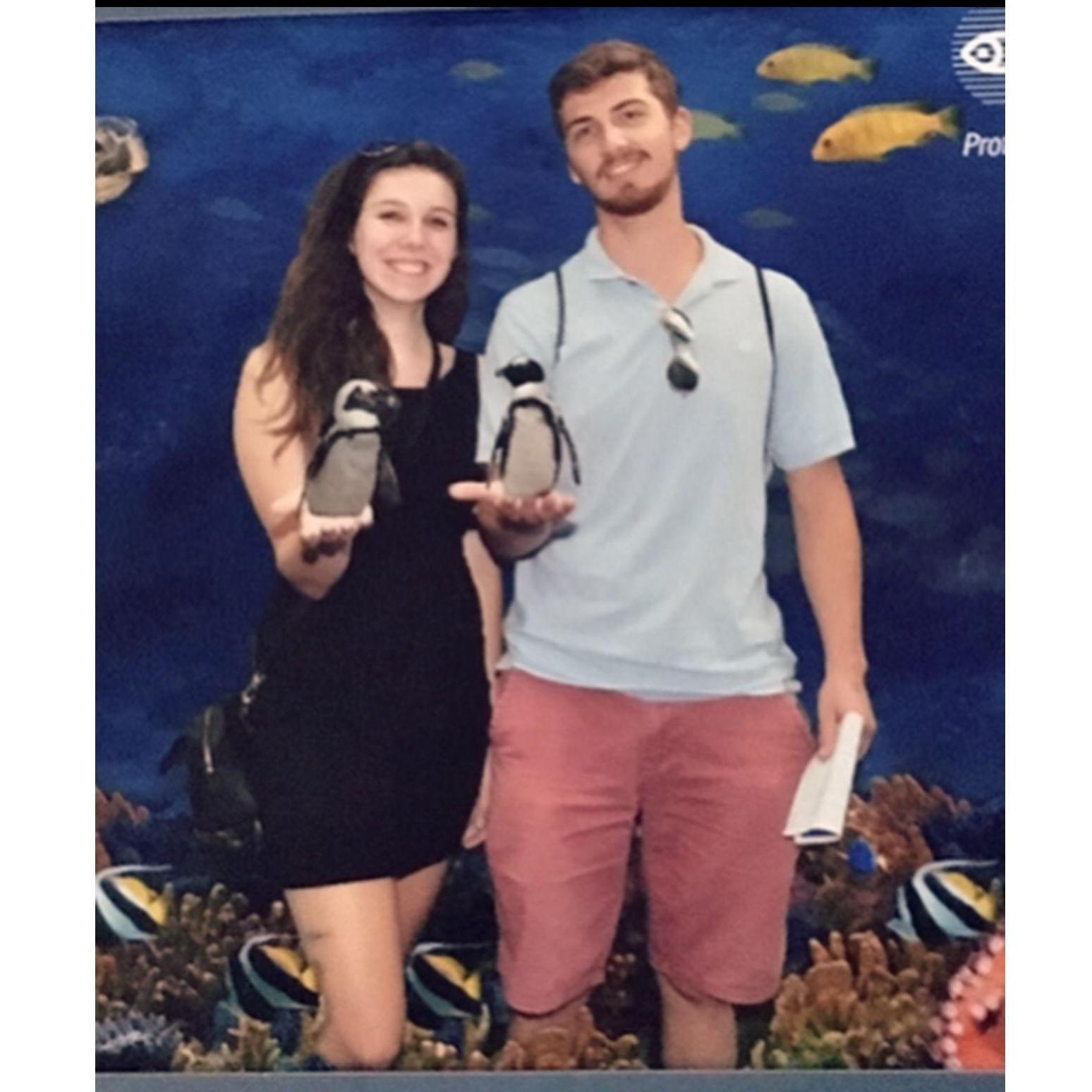 Summer 2017: Elena visited Alden and his home area for the first time and he took her on a date to the Boston Aquarium where she proceeded to wave to every fish species Alden introduced to her