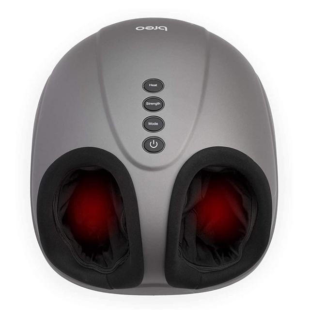 Breo Foot Massager with Heat, Deep Rolling Kneading Therapy Massage Air Compression, Relieve Foot Pain for Up to Size 11